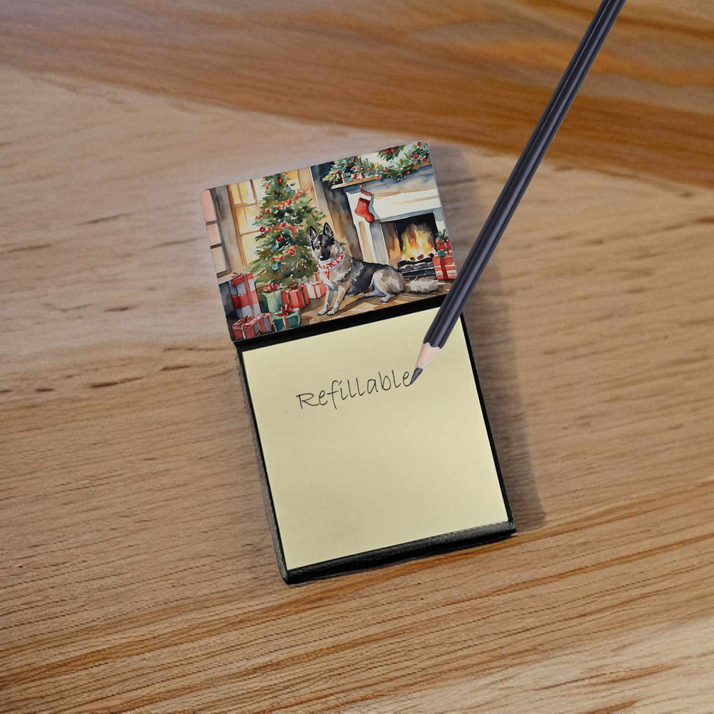 Norwegian Elkhound Cozy Christmas Sticky Note Holder