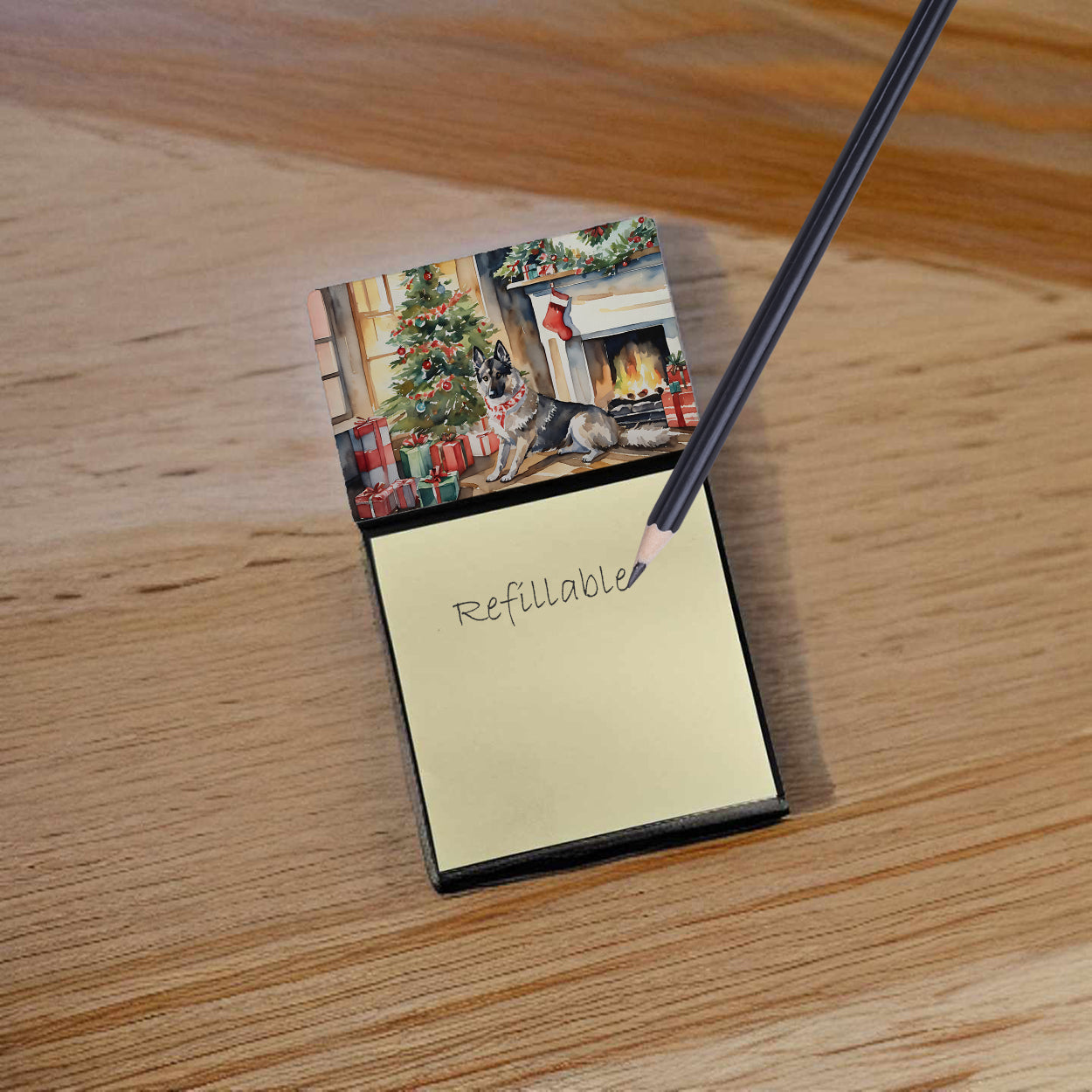 Norwegian Elkhound Cozy Christmas Sticky Note Holder