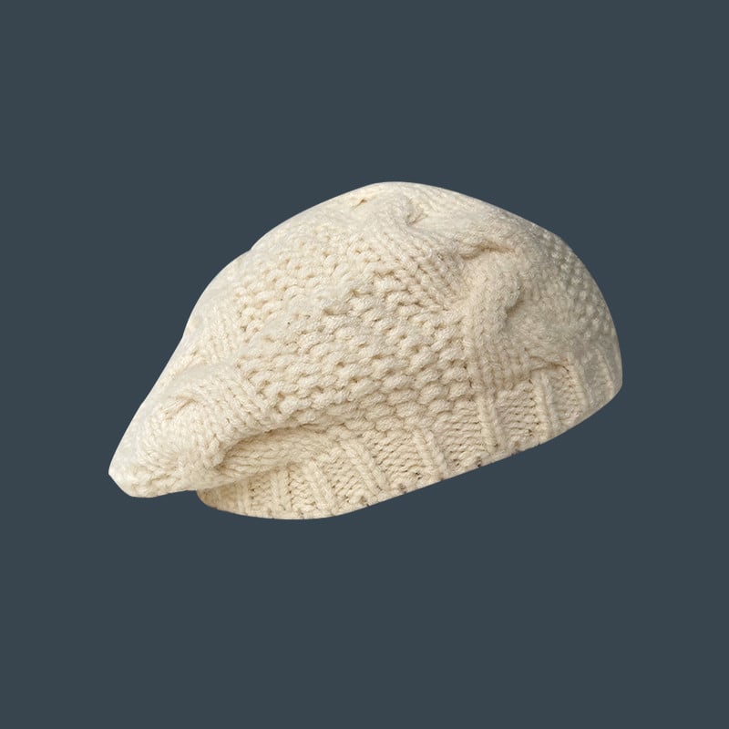 Japanese Wool Knitted Hat for Women - Autumn Winter | Embroidered Cap