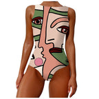 2022 Women's Irregular Print Anime Bikini Swimsuit