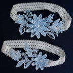 Sky Blue Elastic Lace Sexy Thigh Garter Belt
