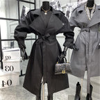 British Style Loose Windbreaker Over-the-Knee Jacket