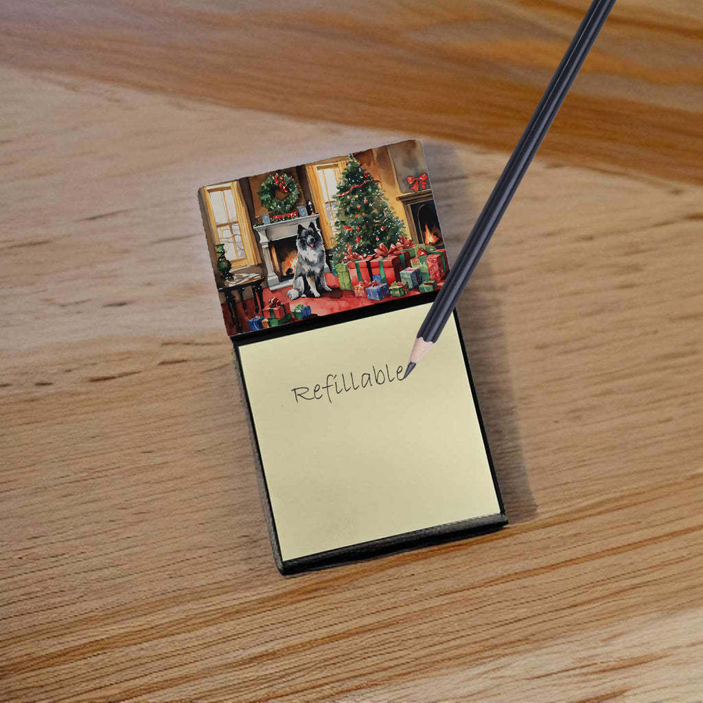 Keeshond Cozy Christmas Sticky Note Holder