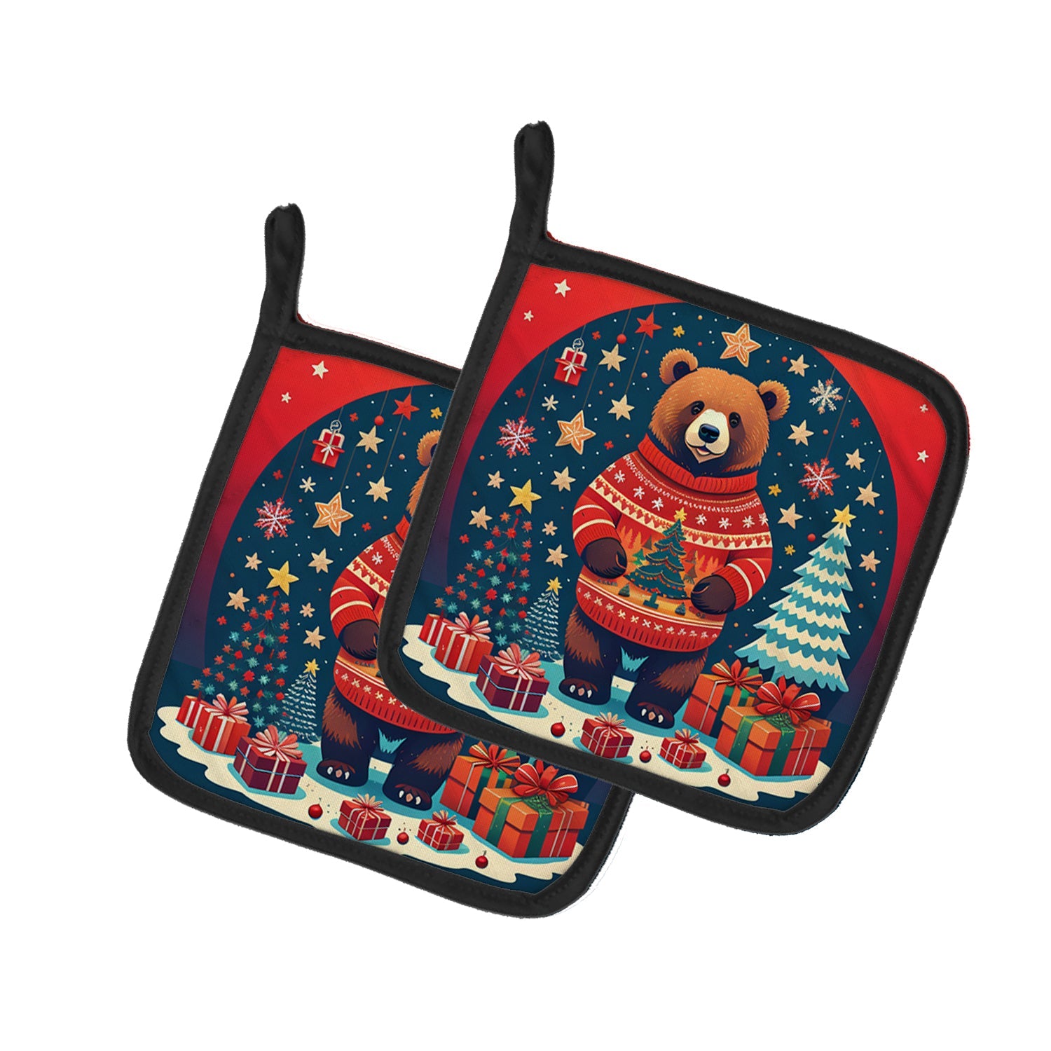 Bear Christmas Pair of Pot Holders