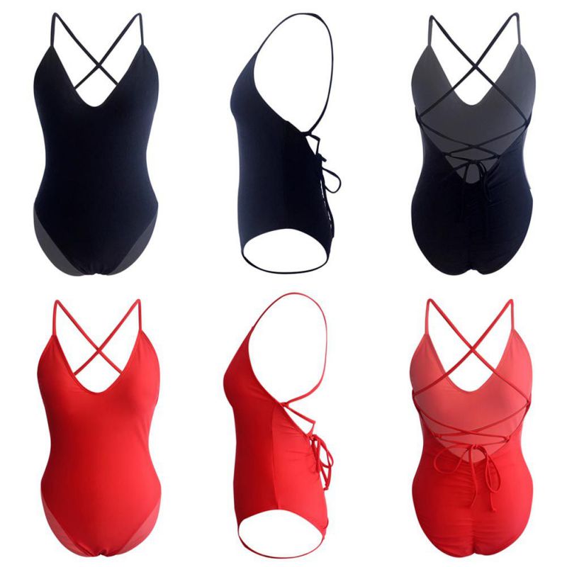 Women's Sexy Solid Color One-Piece Bikini Swimsuit