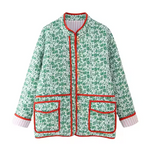 Printed Cotton-Padded Coat for Women (Single Item)
