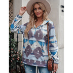 Women's Hooded Sweater Jacket with Fashion Print