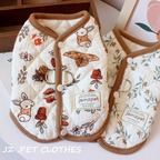 Pet Cozy Rabbit Print Velvet Coat