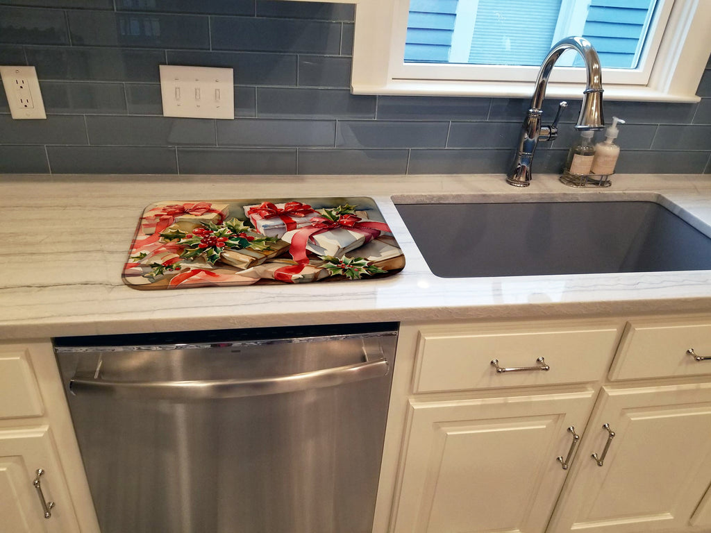 Christmas Bows & Ribbons Dish Drying Mat