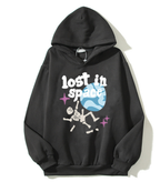 Retro High Street Hip Hop Cartoon Foam Print Hoodie | Streetwear