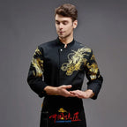 Long Chef Work Coat with Bakery Print Uniform