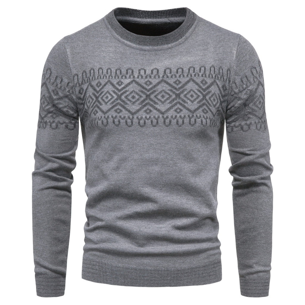 Men's Round Neck Long Sleeve Knit Fashion Sweater