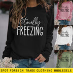 Printed Loose Round Neck Long Sleeve Top Sweater