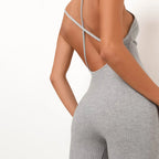 Backless Solid Color Slimming Bodysuit for Women