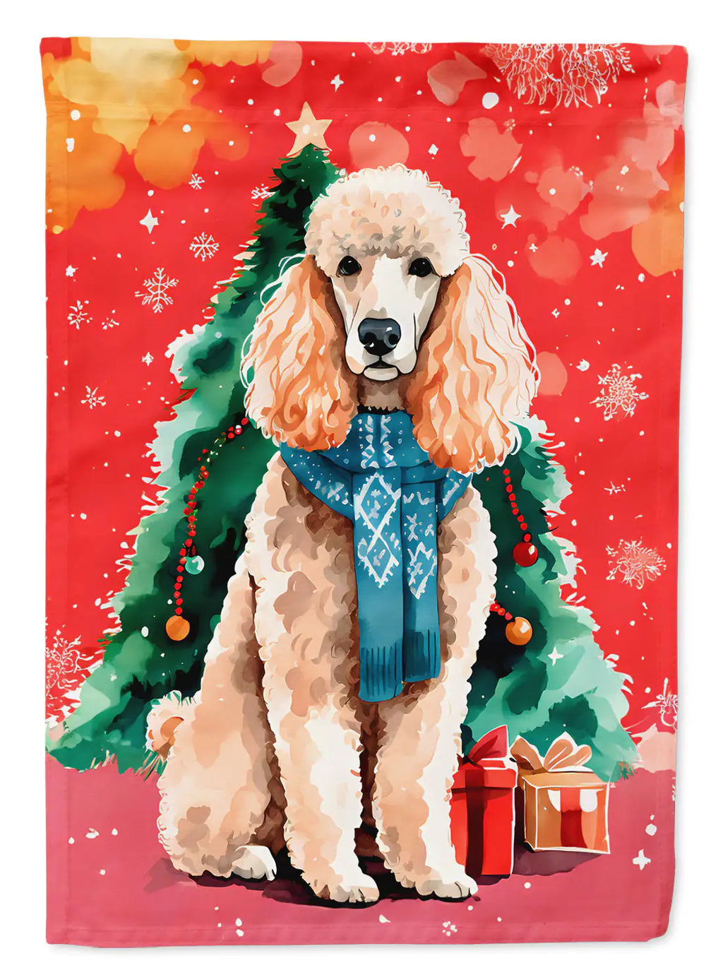 Poodle Christmas Garden Flag