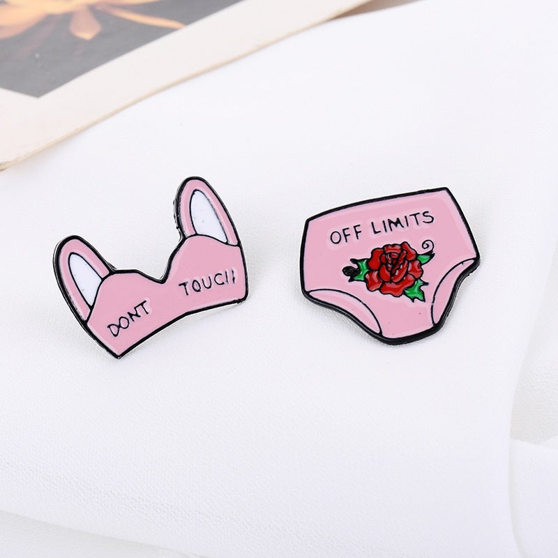 Cartoon Sexy Women's Lingerie and Underwear Brooches