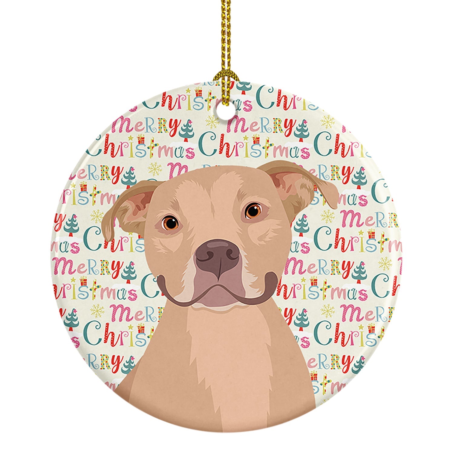 Pit Bull Fawn #1 Christmas Ceramic Ornament