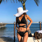 New Women's Korean Bikini Set with Cutout Design