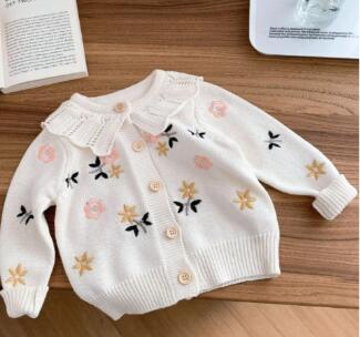 Rosie Cardigan - Floral Embroidery Cotton Knit (One Piece)