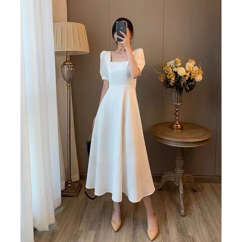 2023 Summer Women's Tea Dress - Elegant Long Black Dress