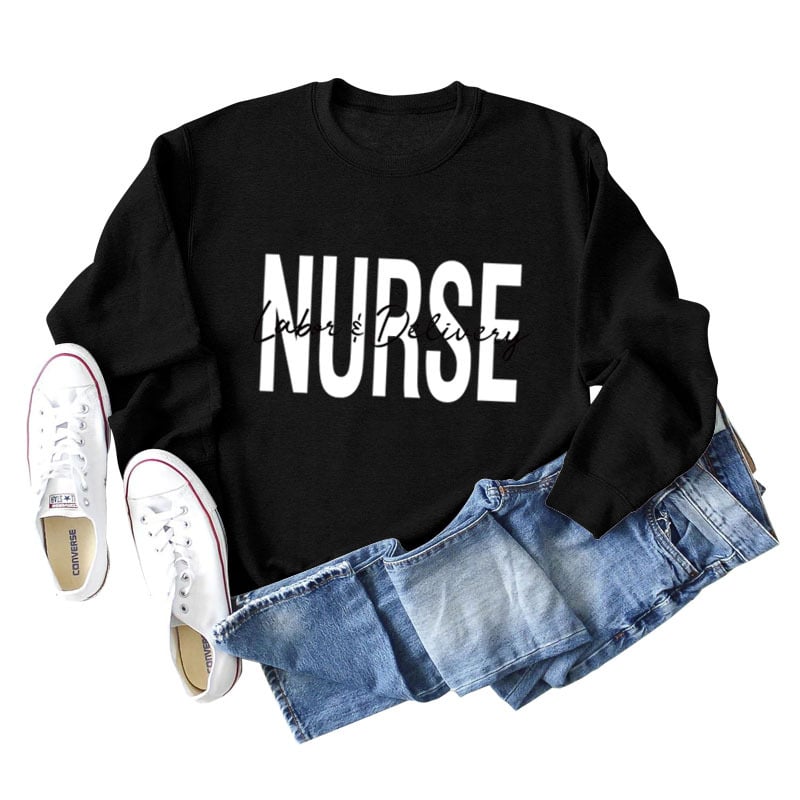 Plus Size Long Sleeve Sweater with Letter Print
