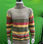 Men's Color Block Turtleneck Knitted Sweater