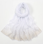 Gilded Crumpled Solid Color Polyester Scarf for Women