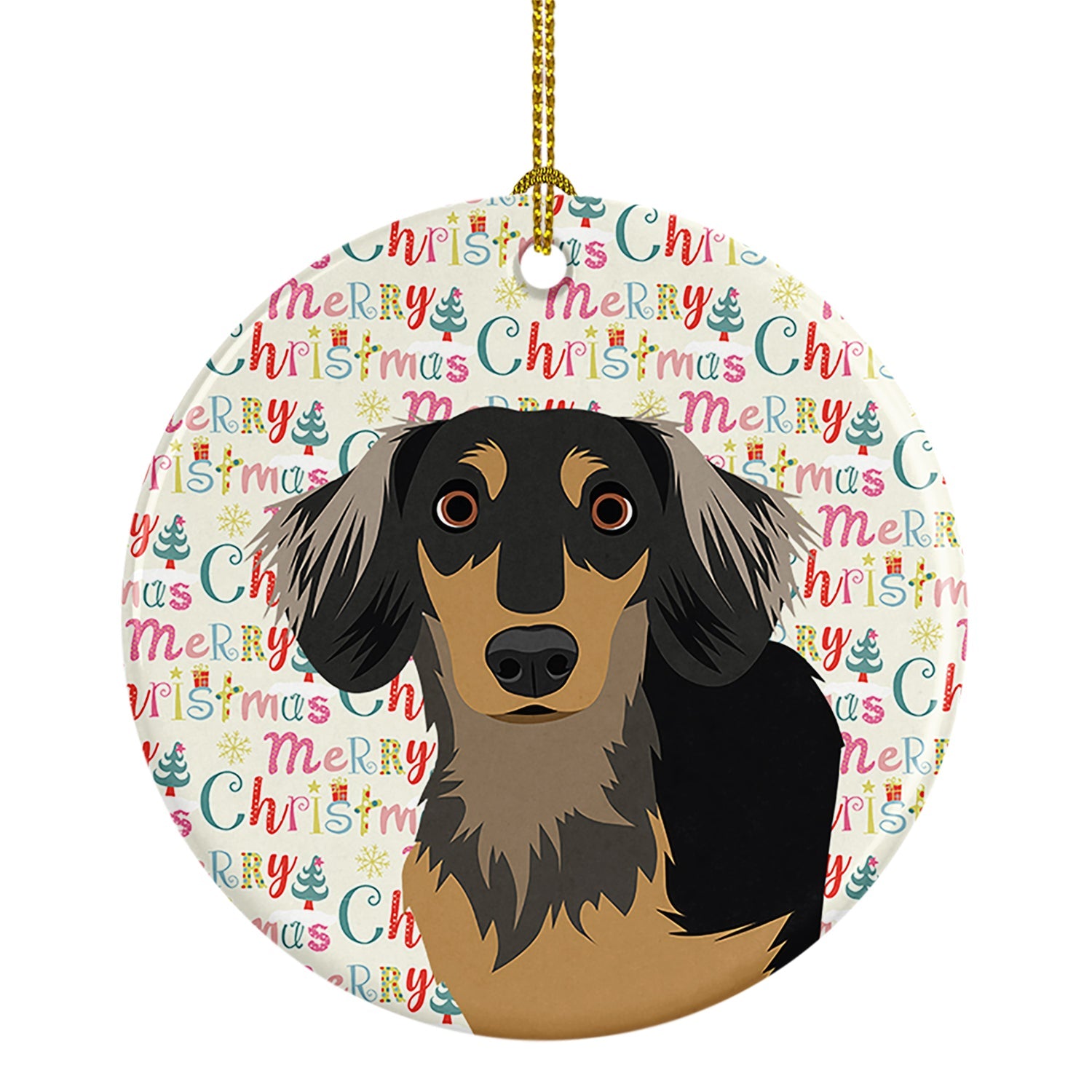 Chihuahua Black and Tan #4 Christmas Ceramic Ornament