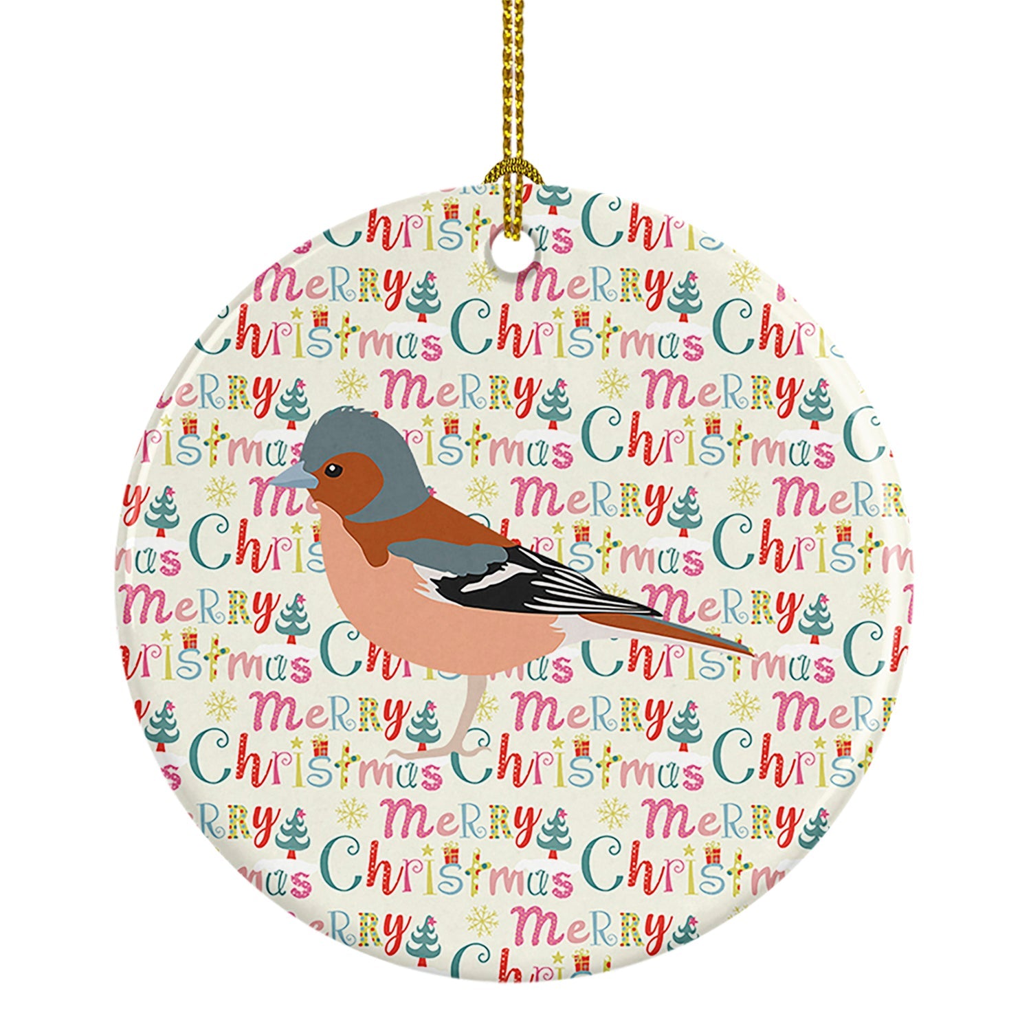 Finch Christmas Ceramic Ornament