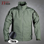 Men's Soft Shell Hooded Tactical Jacket with Pockets