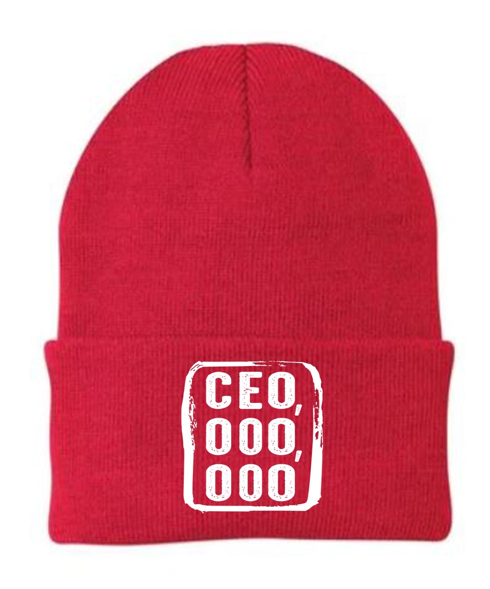 CEO,000,000 Embroidered Beanie Hat | Embroidered Cap