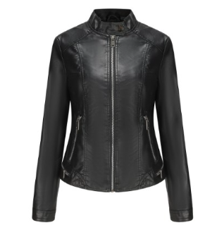Women's Thin Leather Long Sleeve Jacket (Single Item)