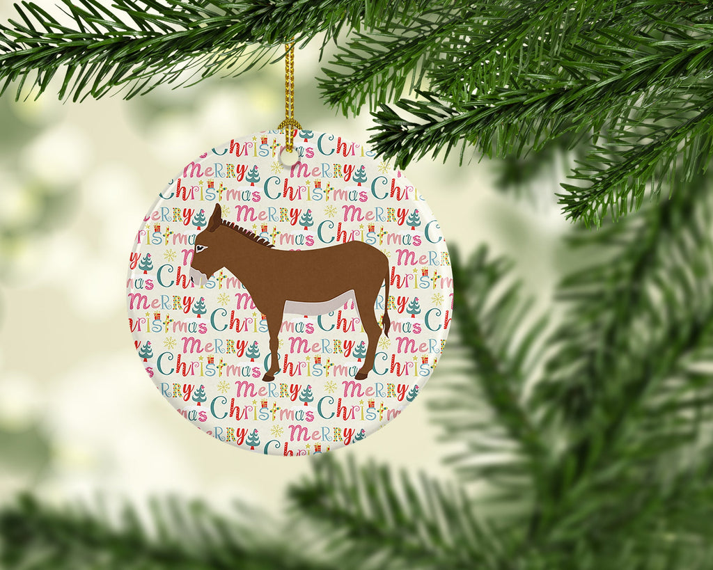 Cotentin Donkey Christmas Ceramic Ornament