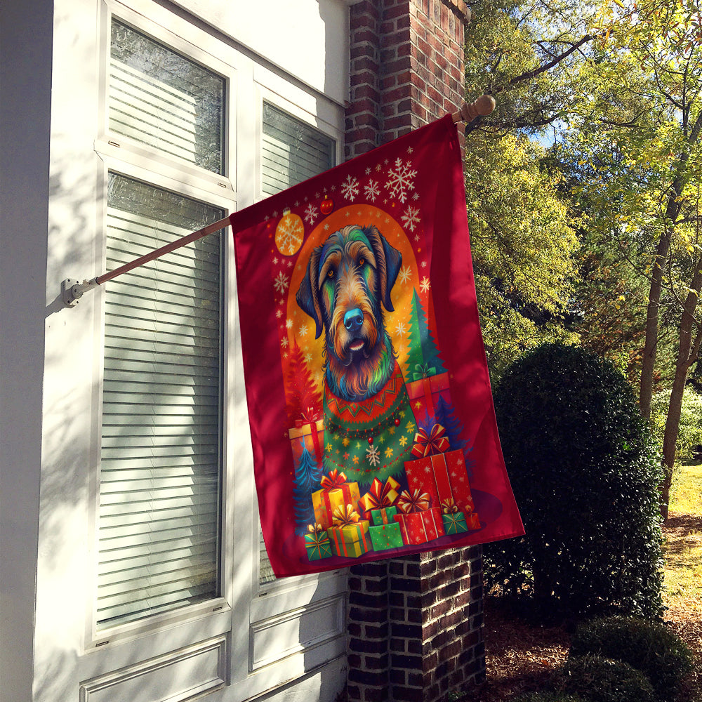 Irish Wolfhound Holiday Christmas House Flag