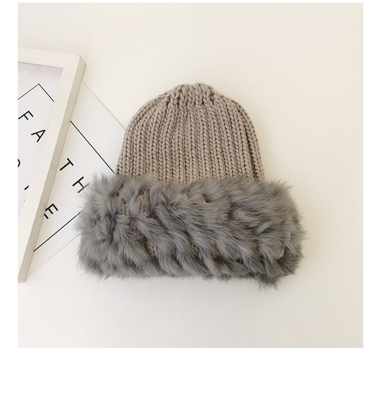 Women's Wool Fur Spliced Fisherman's Hat | Embroidered Cap