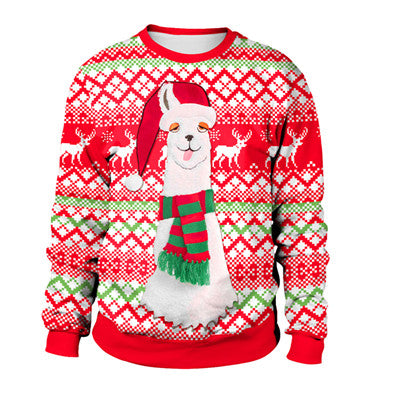 Reindeer Digital Christmas Crewneck Sweatshirt | Streetwear