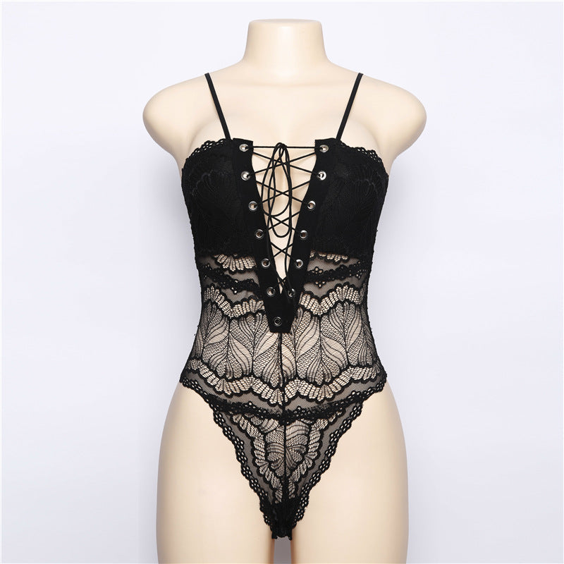 Women's Summer V-Neck Bodysuit with Straps