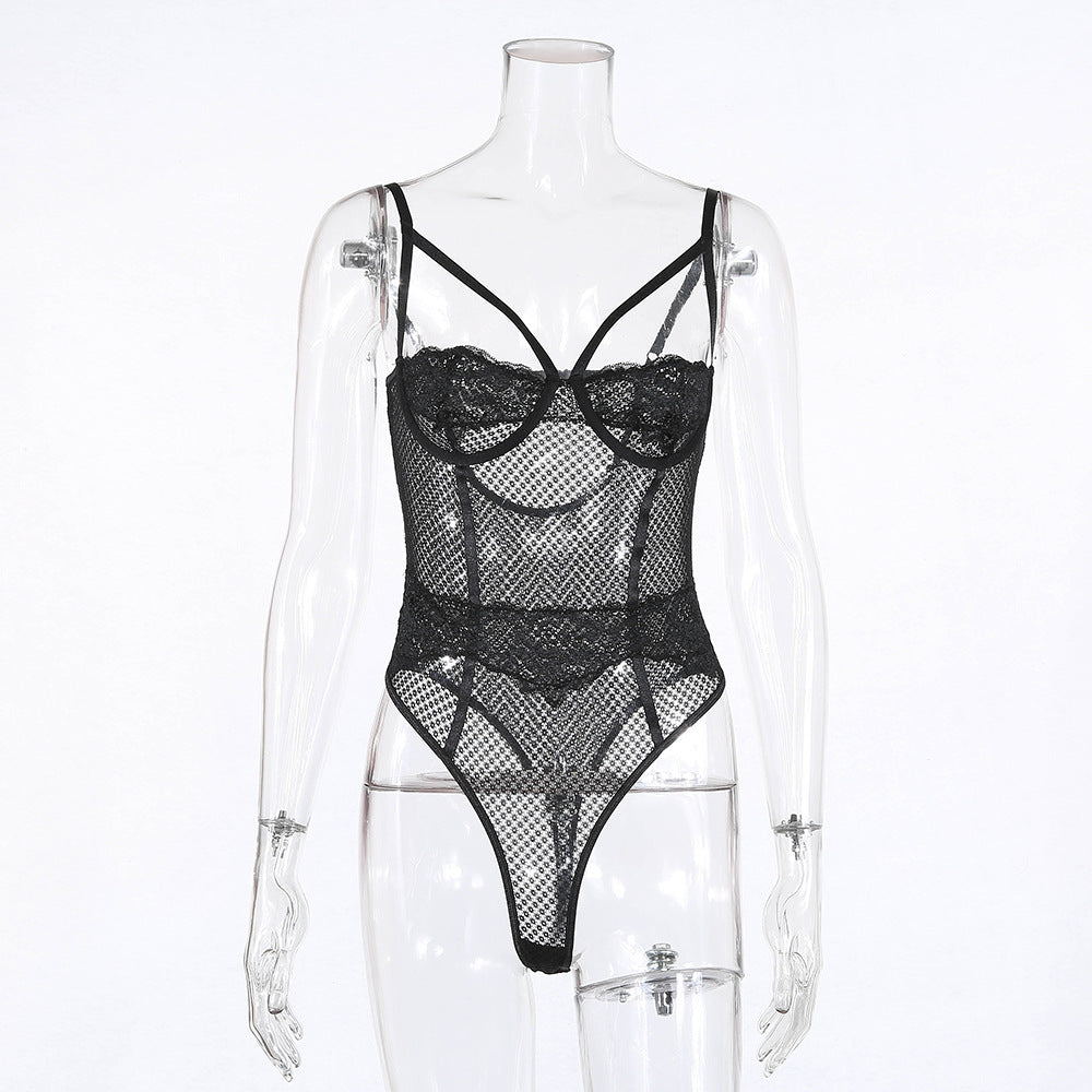 Lace Hollow Out Women’s Bodysuit (One Piece)