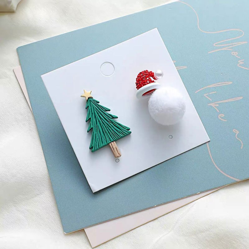 Korean Style Silver Stud Earrings with Christmas Tree