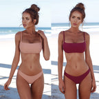 Colorful Bikini Set with Backless Design (Swimwear)