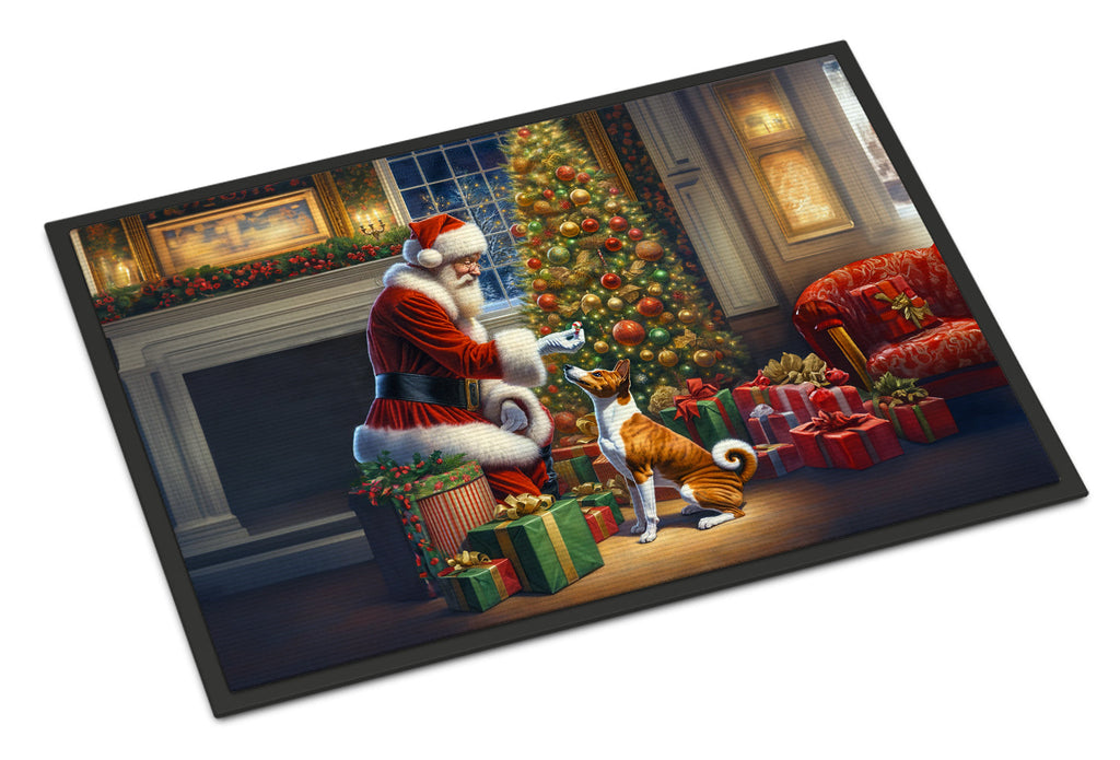 Basenji and Santa Claus Doormat