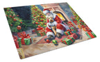 Lakeland Terrier and Santa Claus Glass Cutting Board