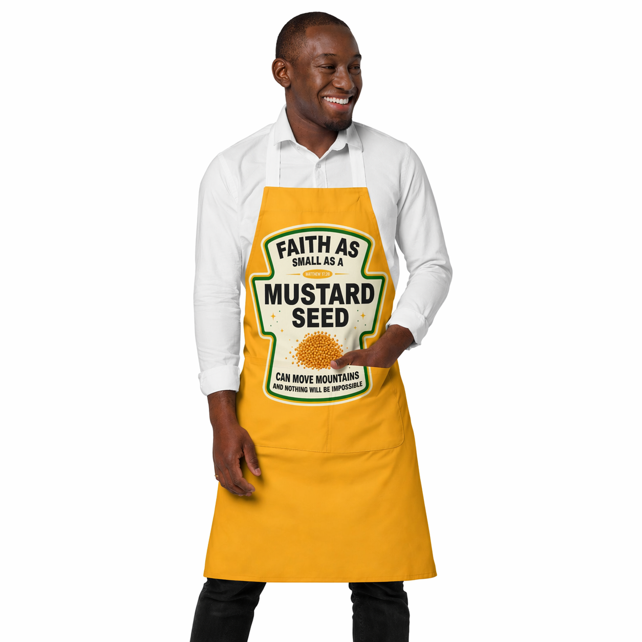 Anointed Attire Faith as a Mustard Seed Christian Apron - Matthew 17:20