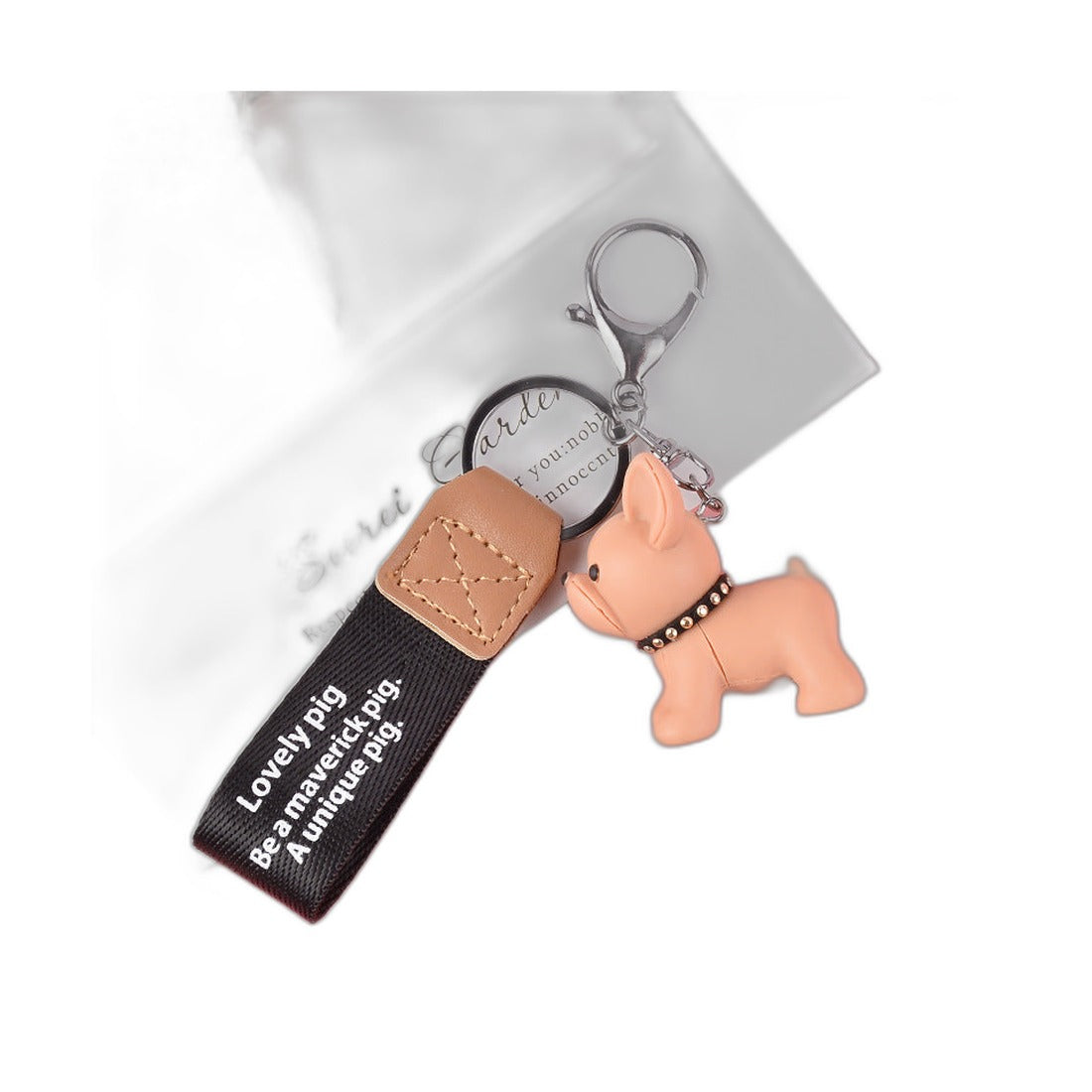 Cute Cartoon Dog Keychain Pendant for Bags and Gifts | Accessory - Khaki (Amazon swatch)