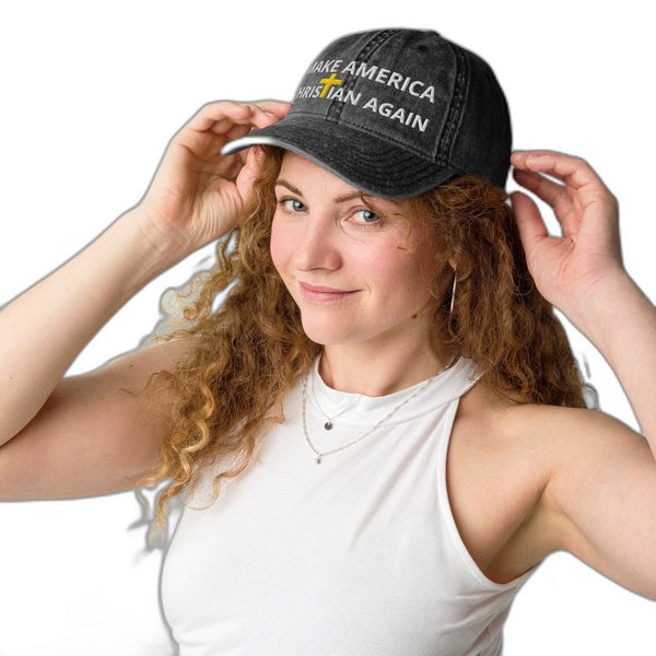 Anointed Attire MACA Vintage Christian Hat - Make America Christian Again Distressed Cap